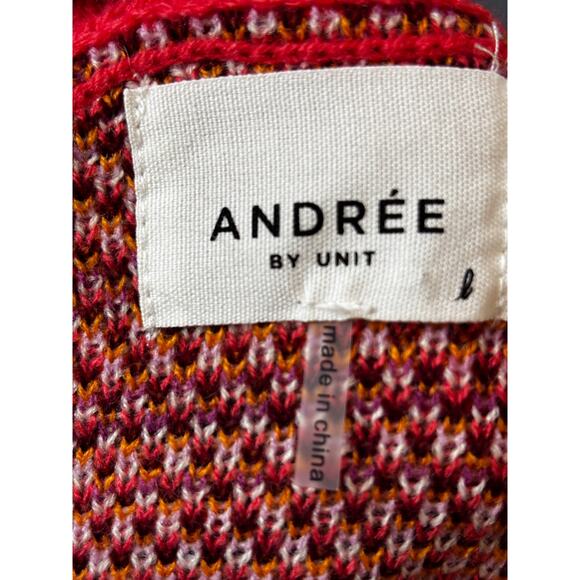 Andree by Unit Geometric Rectabgle Colorful Scoopneck Sweater Large - Picture 6 of 7
